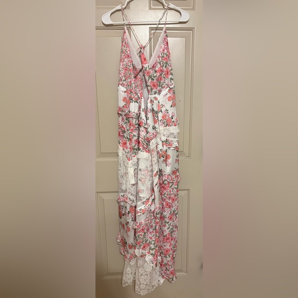 For Love And Lemons Floral Lace Maxi Dress - Pink and White - Picture 2 of 3